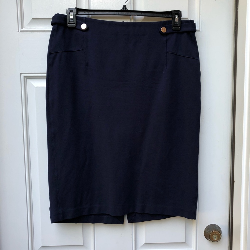 INC Navy Knit Pencil Skirt